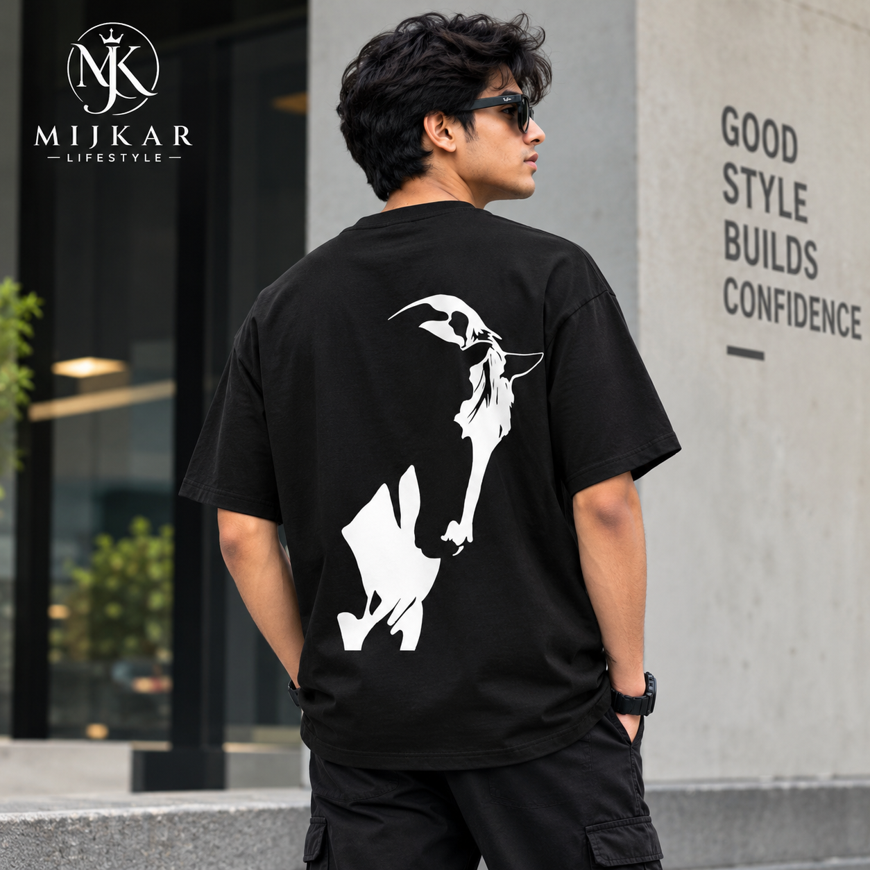  Premium Black Drop Shoulder T-Shirt
