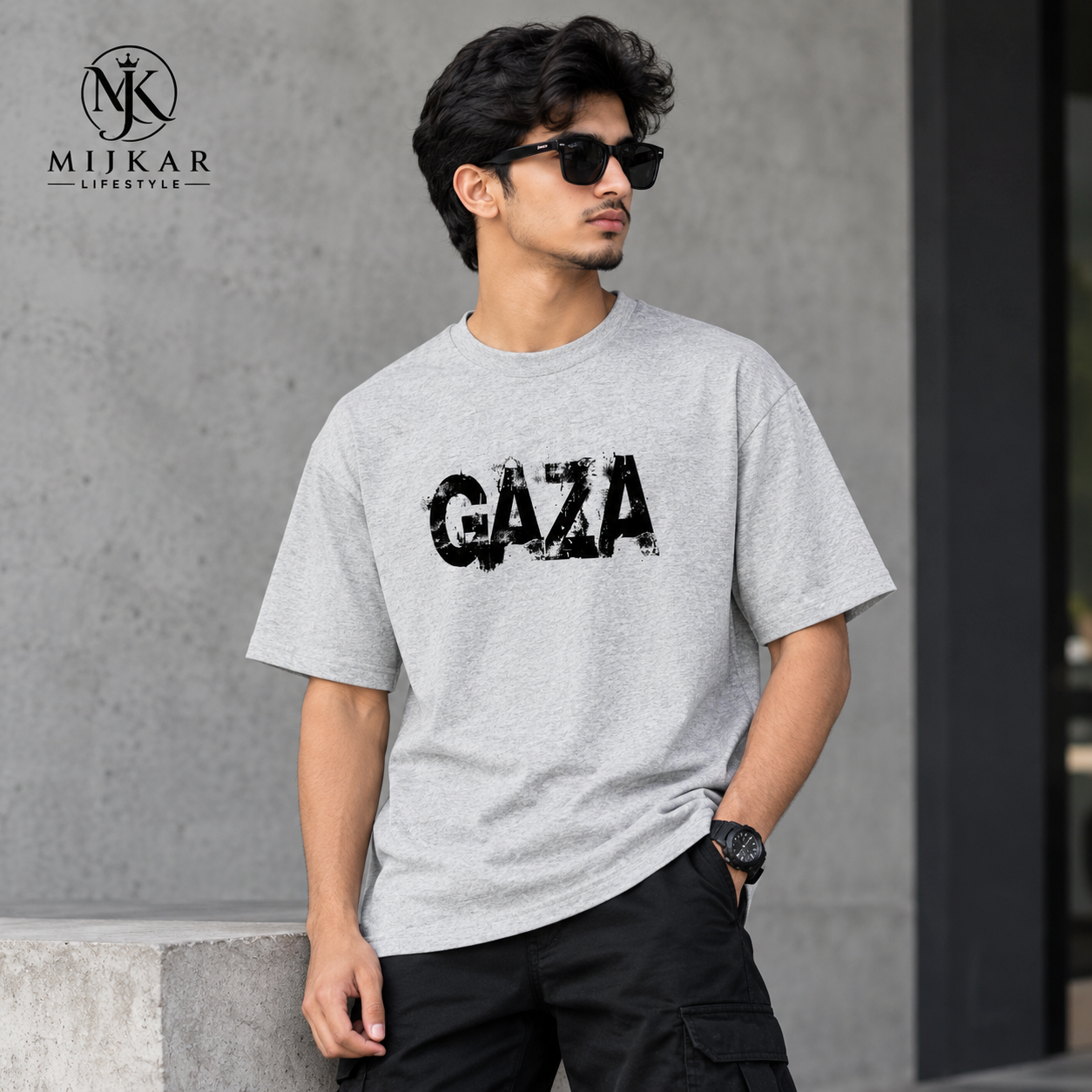Ash Colour Drop Shoulder T-Shirt